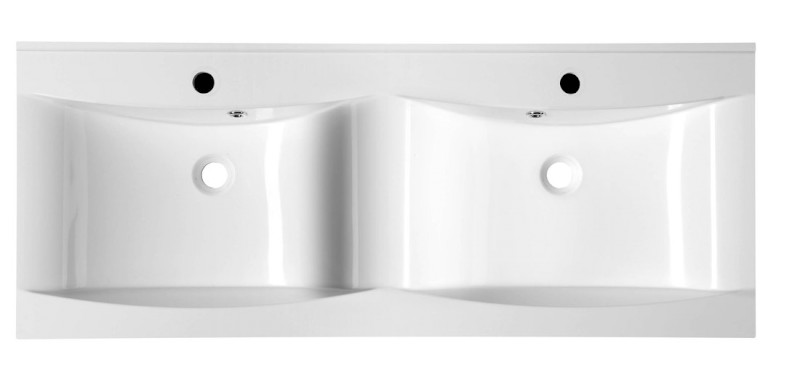 LUCIOLA dvojumyvadlo, litý mramor, 120x48cm, bílá 50122