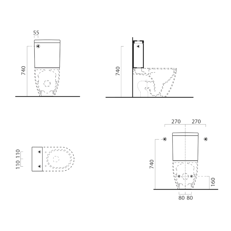 PURA nádržka k WC kombi, bílá mat 868109