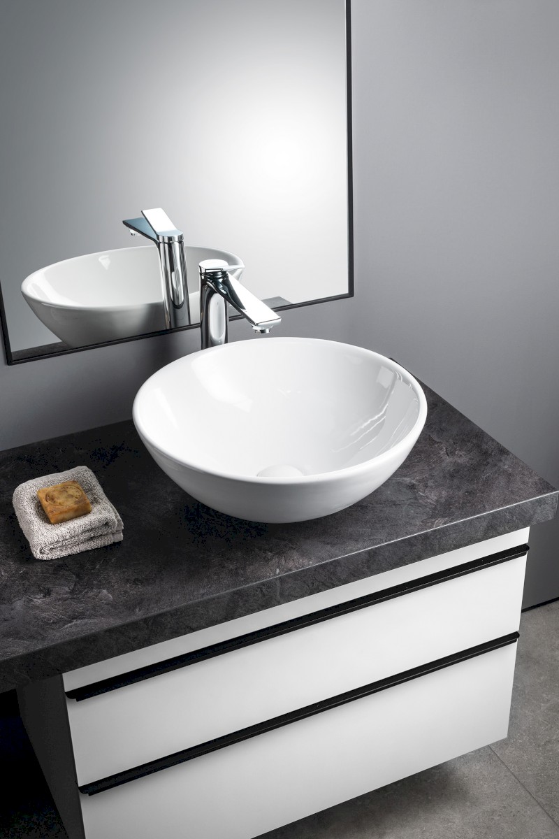 Keramické umyvadlo na desku, Ø 40cm, bílá 40155