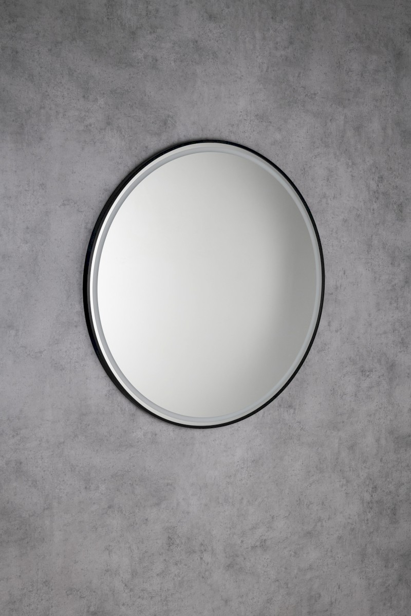 KADRIS kulaté zrcadlo s LED osvětlením ø 60cm, černá mat KD060