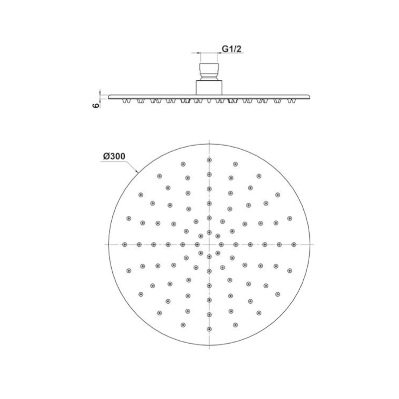 Hlavová sprcha, průměr 300mm, zlato mat SF41G
