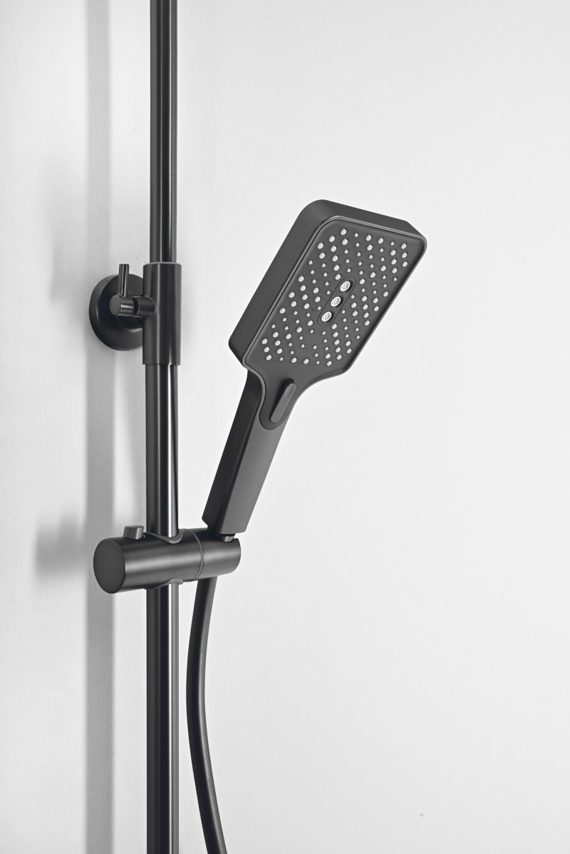 FLERY sprchový/vanový sloup s pákovou baterií, otočné ramínko, gun metal FY690GM