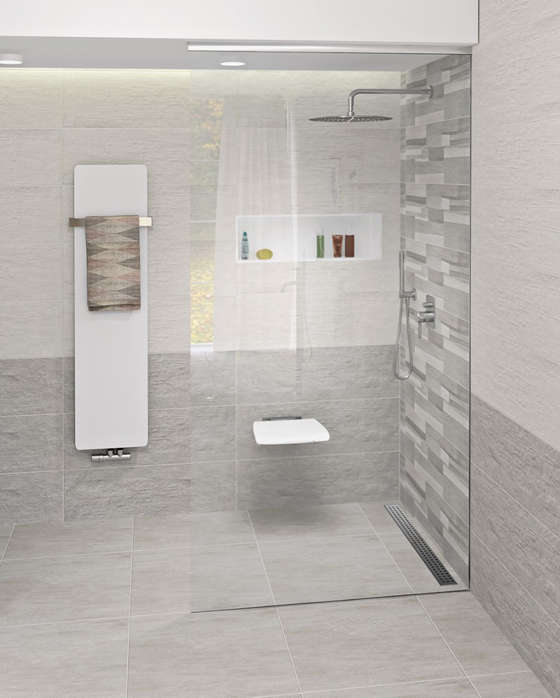 INSERTA zapuštěná police do obkladu, 810x270mm, litý mramor, bílá 1301-82