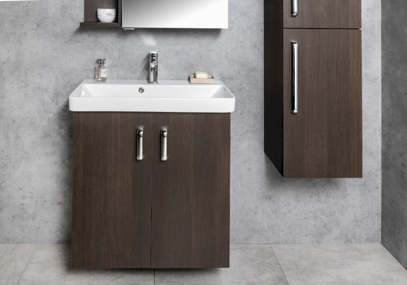 THEIA umyvadlová skříňka 66,3x70x35cm, 2x dvířka, dub stříbrný TH072-1111