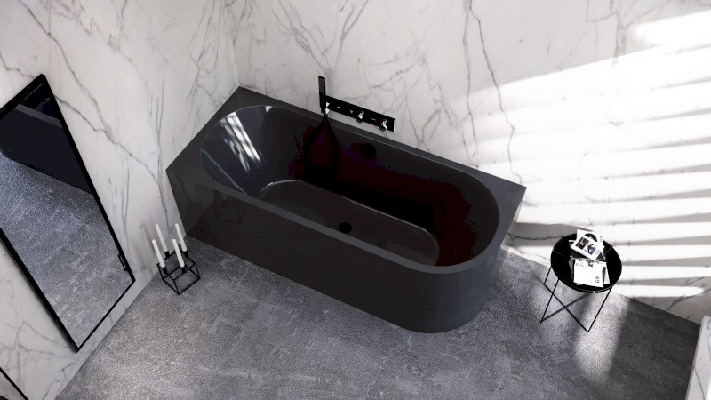 VIVA L MONOLITH asymetrická vana 170x75x60cm, šedá 70119M.30