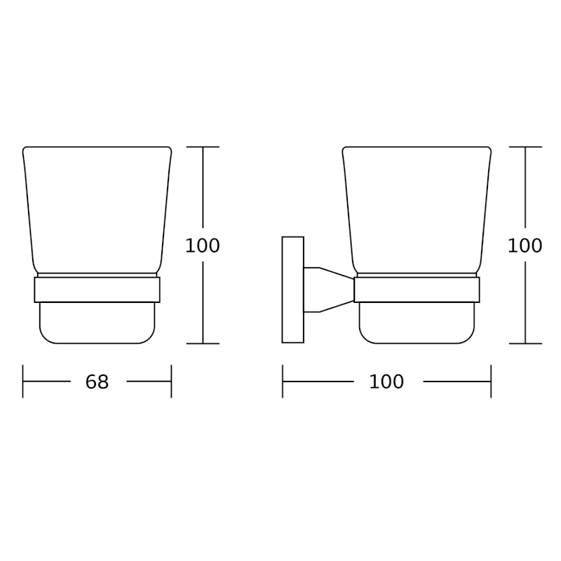 SAMBA sklenka, mléčné sklo, chrom SB104