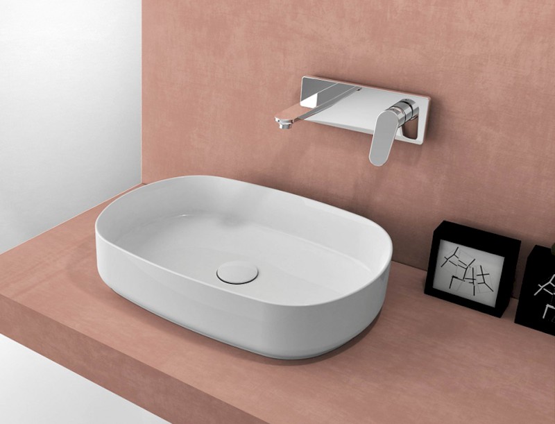 INFINITY OVAL keramické umyvadlo na desku, 55x36cm, bílá 10NF65055