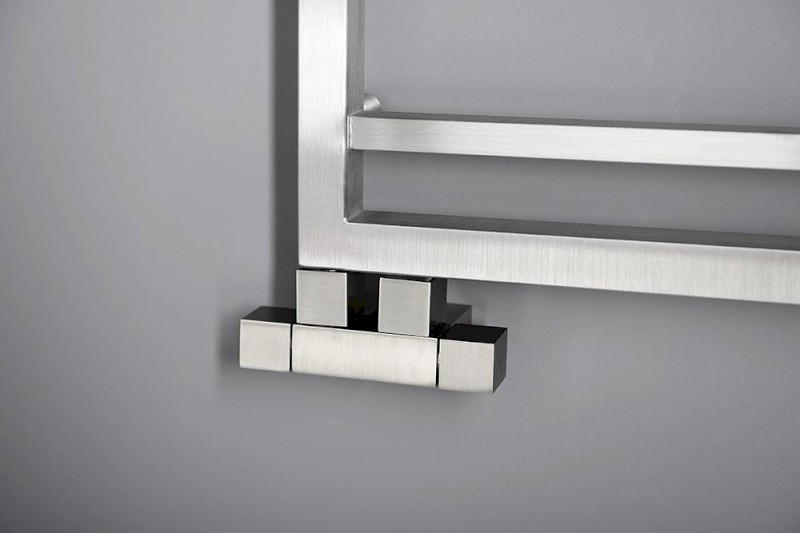 CUBE TWIN připojovací sada ventilů pro středové připojení, nerez mat CP582S