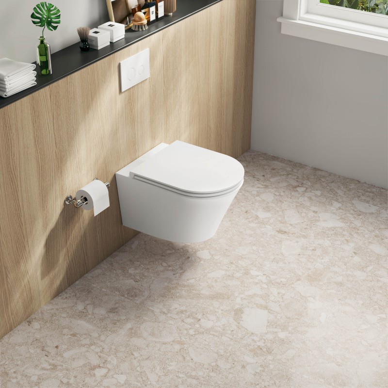 PACO závěsná WC mísa, Vortex Rimless, 36x53cm, bílá PZ1012V