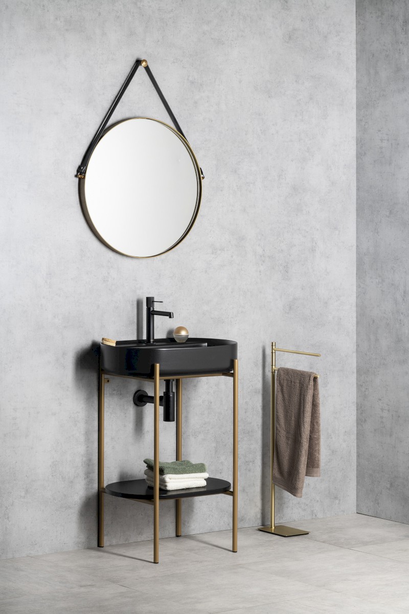 INFINITY OVAL keramické umyvadlo na desku, 60x40cm, černá mat 10NF65060-2N