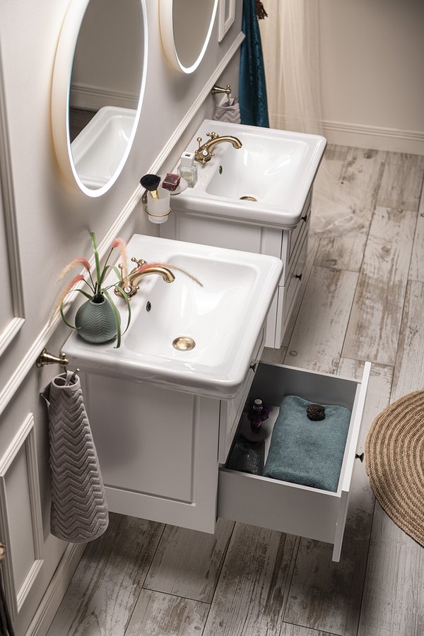 VIOLETA umyvadlová skříňka 68,5x52x46,5cm, bílá pololesk VI075-3131