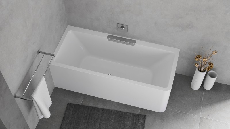 CASCATA L MONOLITH obdélníková vana 180x80x60cm, kaskáda nerez 73836ML.100