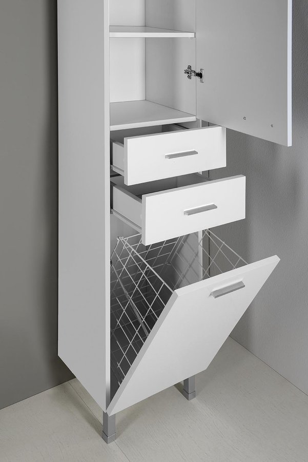 ZOJA/KERAMIA FRESH skříňka vysoká s košem 35x184x29cm, bílá 51230