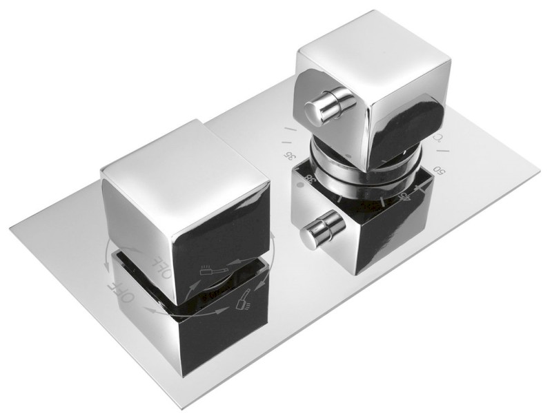 Podomítková sprchová termostatická baterie, box, 3 výstupy, chrom 1102-63