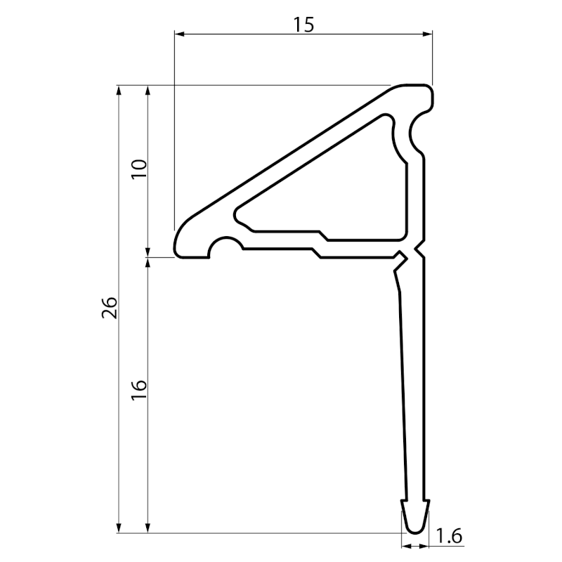 Krycí lišta pro vany a vaničky, 2x 1950mm, 2x roh, 2x zakončení, černá mat 91020B