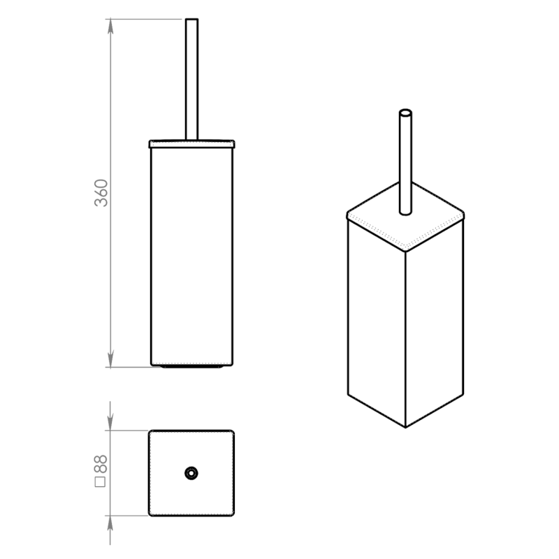 COLORADO WC štětka na postavení, nerez lesk 6933