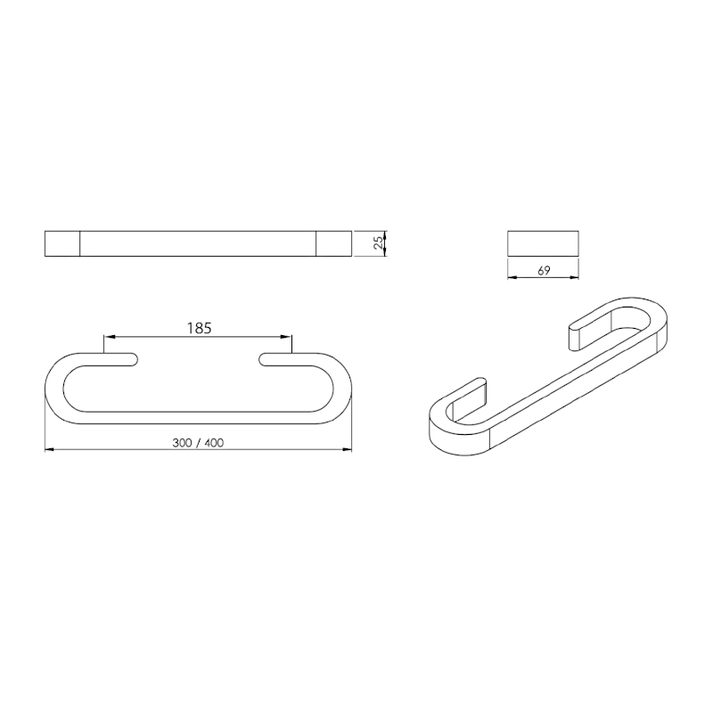 HIMALAYA držák ručníků 300mm, bambus HY2130