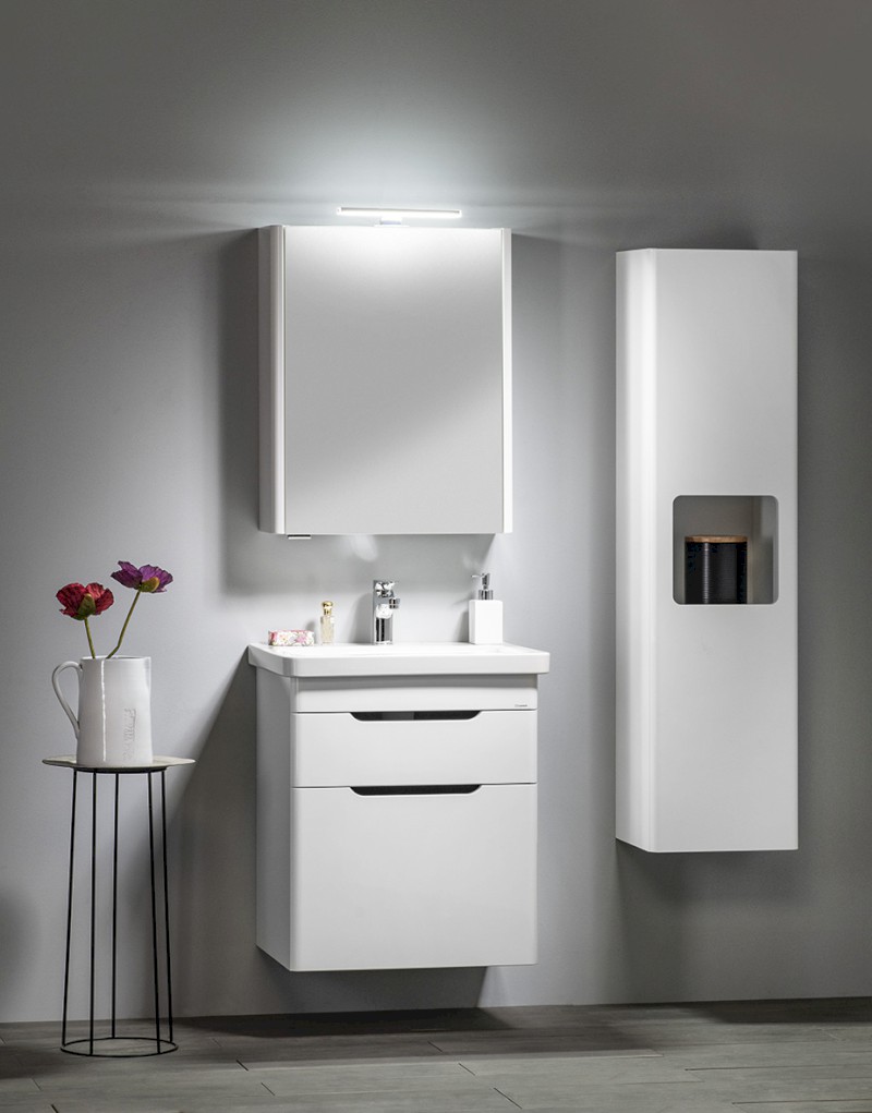 LUCIE galerka s LED osvětlením, 55x70x17cm, bílá LU055-0030