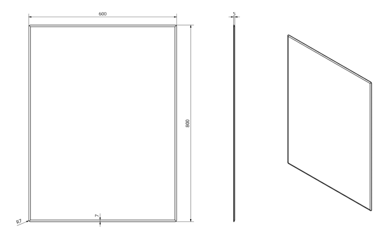 ACCORD zrcadlo s fazetou 60x80cm, CU free MF441