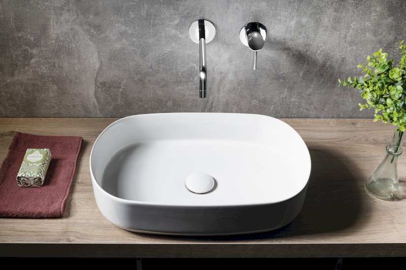 INFINITY OVAL keramické umyvadlo na desku, 55x36cm, bílá 10NF65055