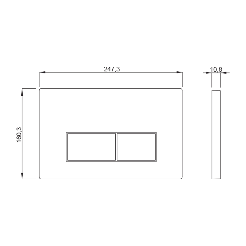 SCHWAB PLUTO ovládací tlačítko, 247x160 mm, bílá lesk P58-0130-0250