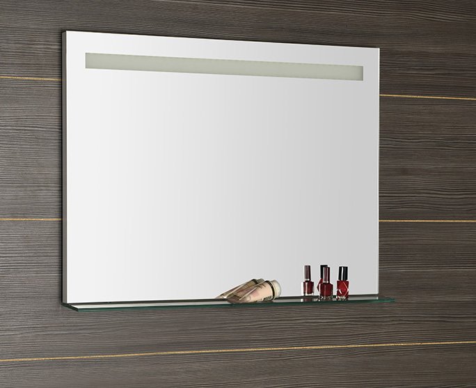 BRETO zrcadlo s LED osvětlením a policí 80x60,8cm BT080