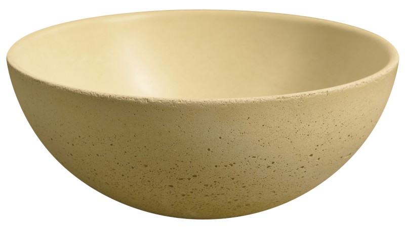 MINOR betonové umývátko na desku, Ø 26cm, žlutá mat MR26022