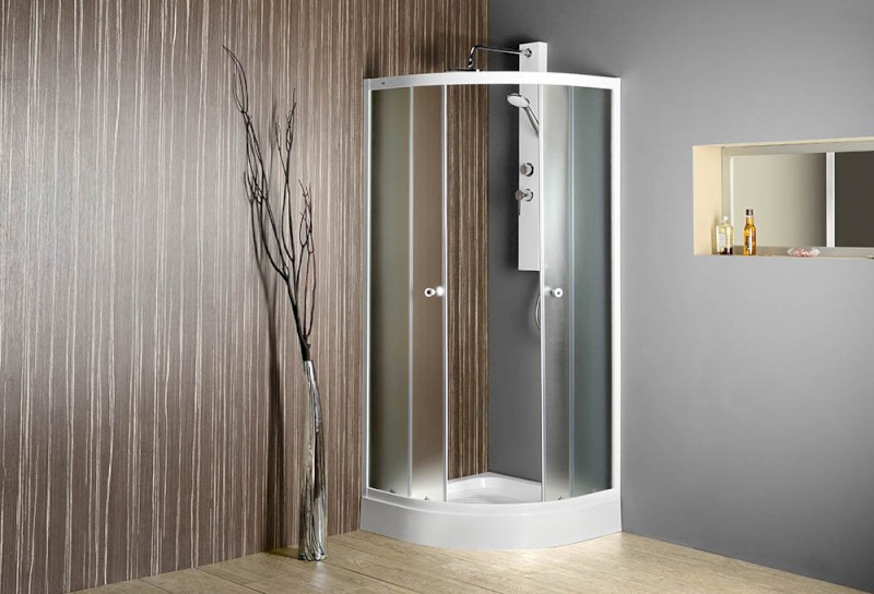 ARLEN čtvrtkruhová sprchová zástěna 800x800 mm, sklo BRICK BTR800