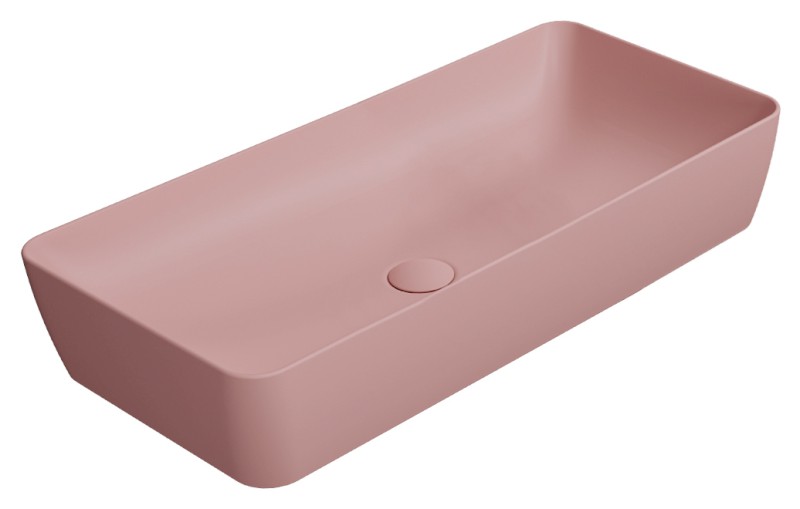 NUBES keramické umyvadlo na desku 80x40cm, blush mat 904024