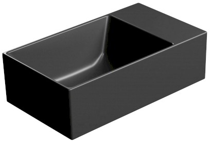 KUBE X keramické umývátko 40x23cm, bez otvoru, pravé/levé, černá mat 9484026