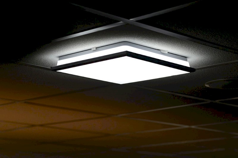 SILVER stropní LED svítidlo 28x28cm, 10W, 230V, 3000K/4000K/6500K, IP44, chrom AU478