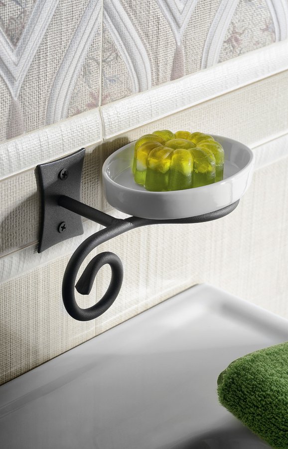 REBECCA mýdlenka, keramika, černá mat CC002