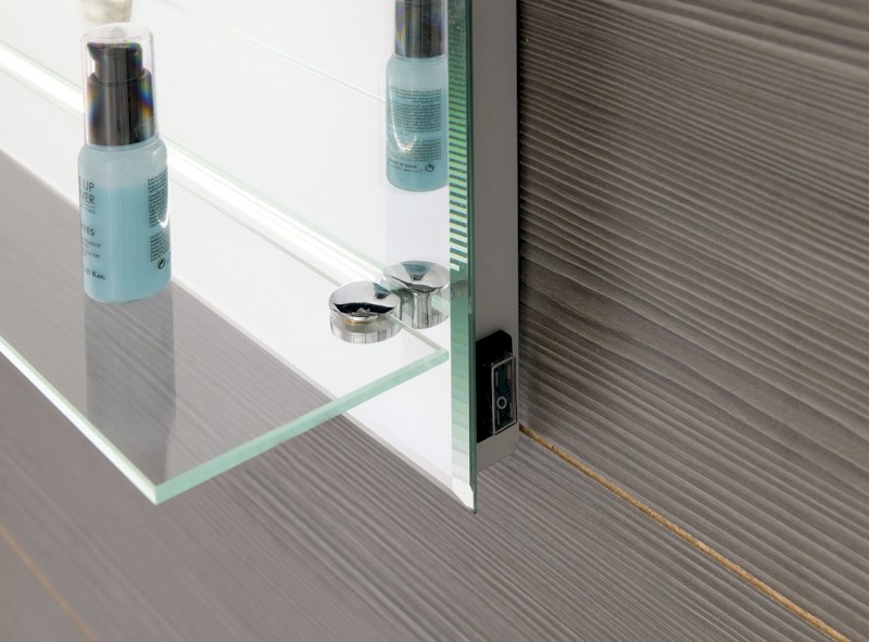 Zrcadlo s LED osvětlením a policí 60x80cm, kolébkový vypínač ATH53