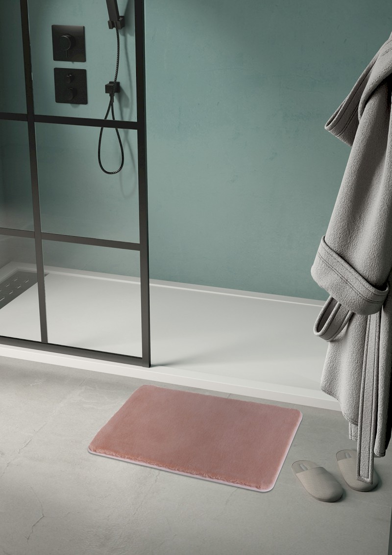 FUZZY koupelnová předložka, 60x100cm, 100% polyester, protiskluz, růžová 96FY100610