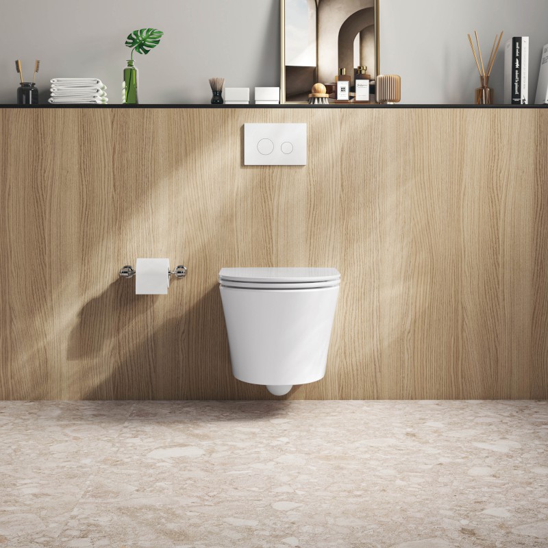 PACO závěsná WC mísa, Vortex Rimless, 36x53cm, bílá PZ1012V