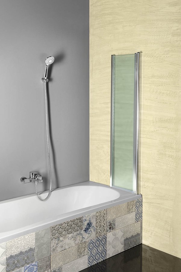 VANDA vanová zástěna skládací 1000x1400 mm, chrom, sklo matné AQ1140