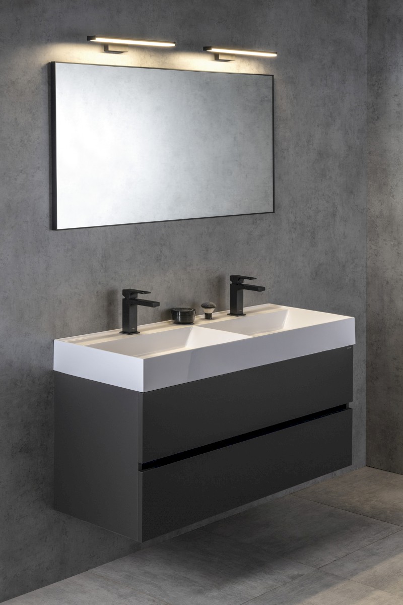 CHICAGO LED svítidlo, 400x120mm, 8W, 230V, IP44, plast, černá mat AU468