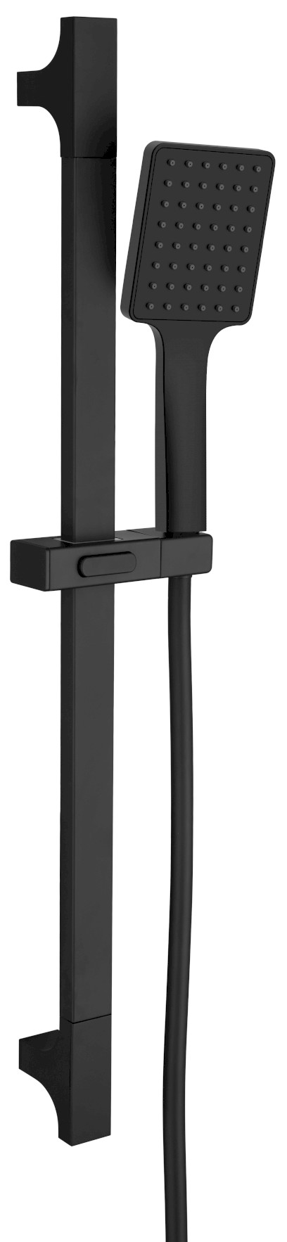 Sprchová souprava hranatá, posuvný držák 680mm, černá mat SC815B