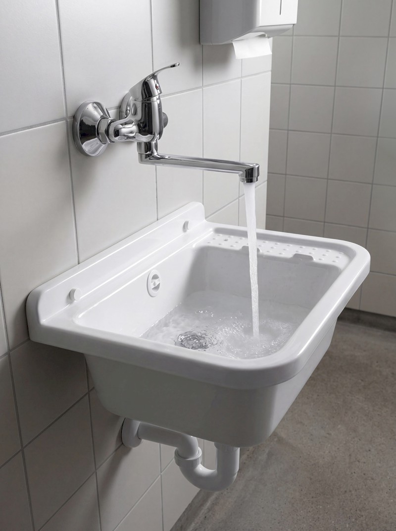Závěsná výlevka s odkládací plochou 50x34cm, plast, bílá PI5050