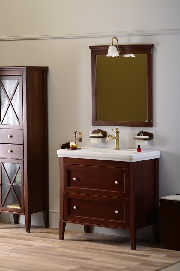 CROSS umyvadlová skříňka 85x81x47cm, 2x zásuvka, buk CR391