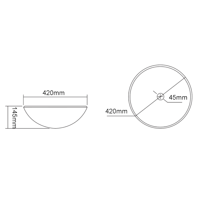 PUKETA skleněné gravírované umyvadlo na desku Ø 42cm, čirá TY165