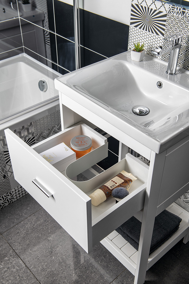 ETIDE umyvadlová skříňka 61,5x85x44 cm, bílá mat ET615