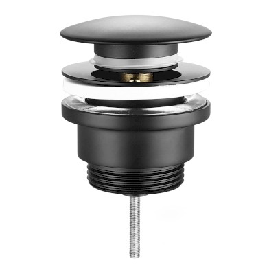 Umyvadlová výpust 5/4“, click-clack, velká zátka, 10-55mm, černá mat CV1002B