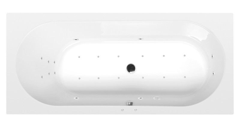 ASTRA B hydromasážní vana, 165x75x48cm, Attraction Hydro-Air, chrom 32611.4010