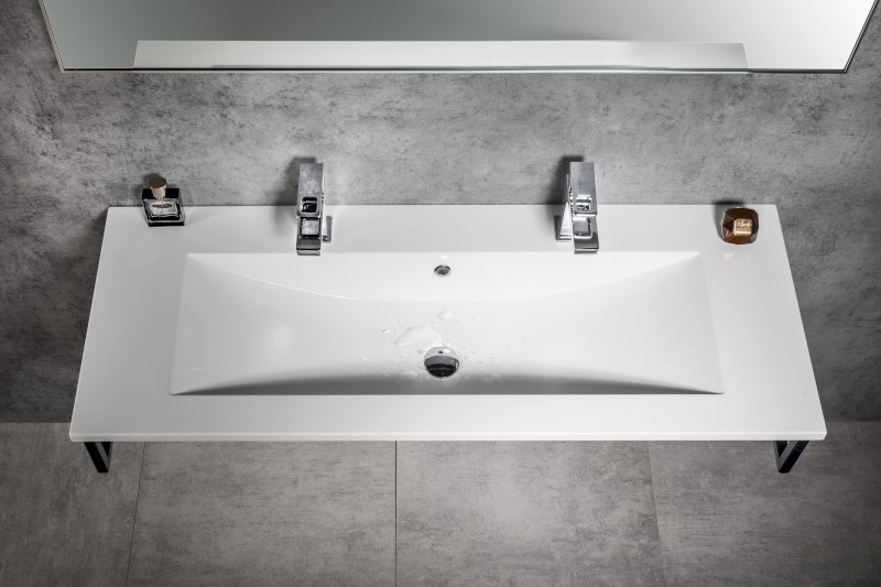 YUKON dvojumyvadlo, litý mramor, 120x45cm, bílá YU122