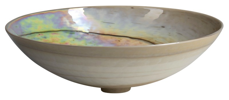 SAND MURANO skleněné umyvadlo na desku, průměr 41cm, sand YM1234