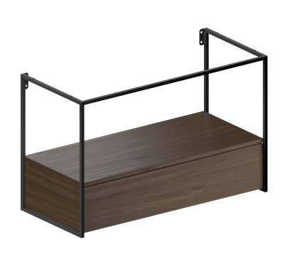 PURA konstrukce pod umyvadlo 102,6x46cm, černá mat/ořech MSAP102N