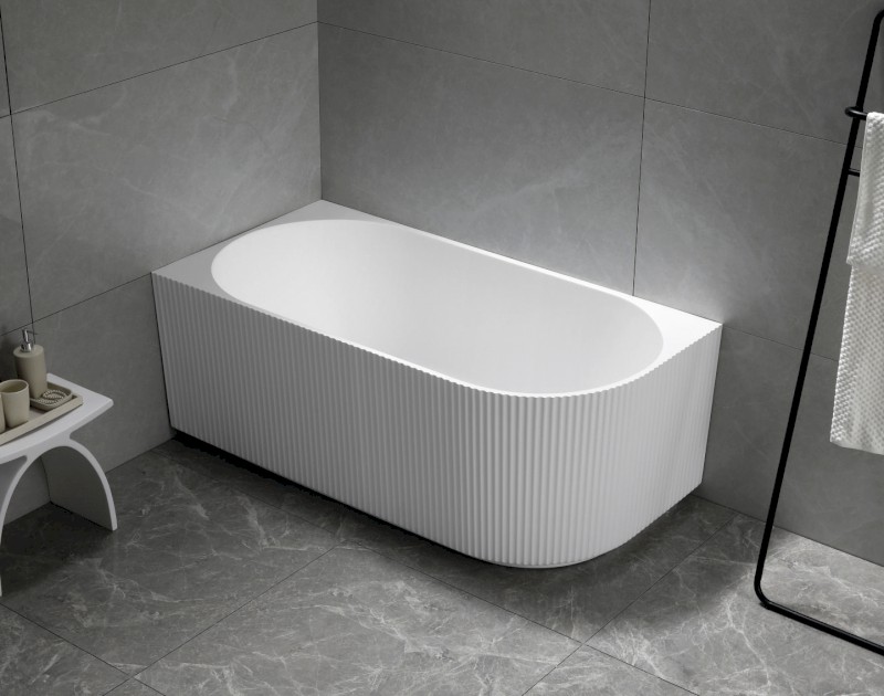 TIBERA STRIP L rohová stojící vana, 150x75cm, bílá E1047G