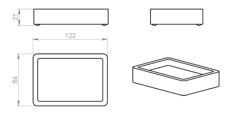 ARIES mýdlenka na postavení, šedá AR1108