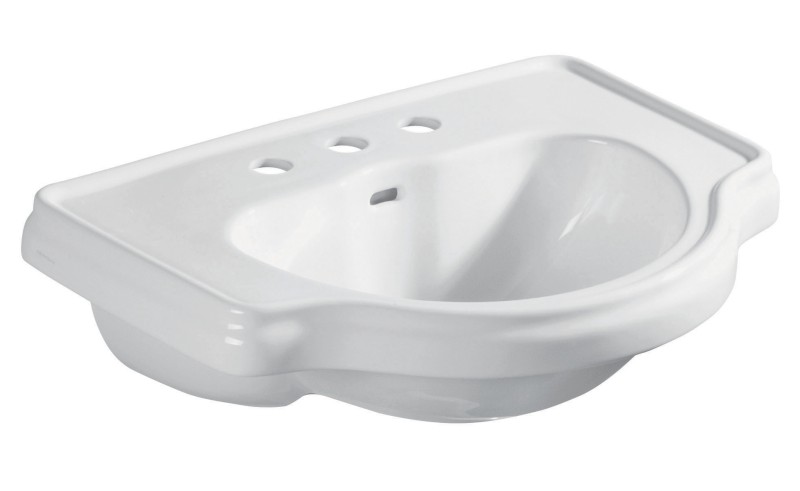 RETRO keramické umyvadlo zápustné 62x45,5cm, 3 otvory, bílá 103001-3